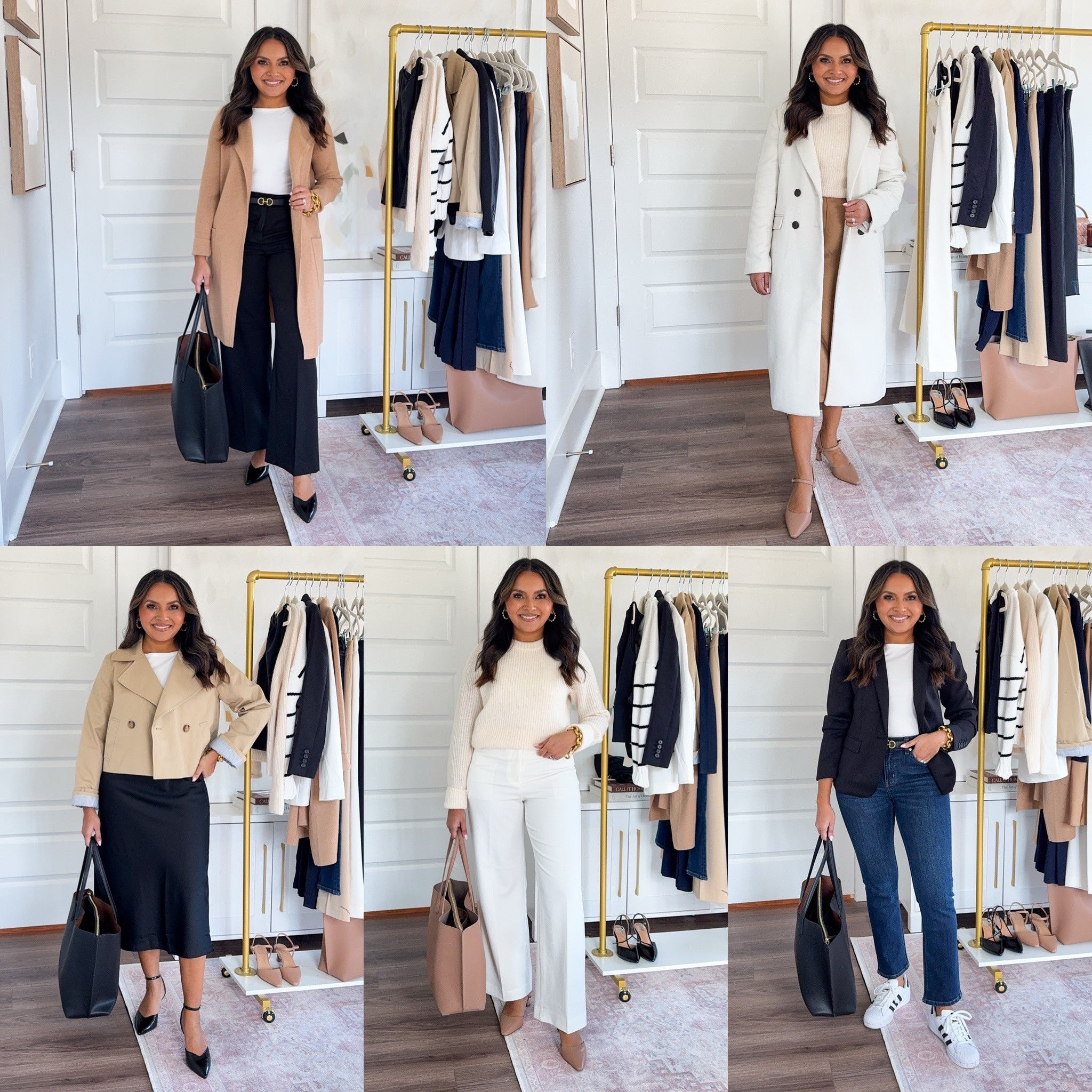 For reference: I’m a 32b bra size and 2/26 in bottoms, pear shaped.

Tan collarless cardigan size xxs TTS
White tank size xs TTS
Black flare pants size 4 petite - these run small so size up a size
Black and brown reversible belt size xs TTS
Black heels size 5.5 - these run a little snug so I sized up a half size

White coat size xs petite TTS
White tank size xs TTS
Tan camel satin slip skirt size small petite TTS
Tan heels size 5 TTS

Cropped trench coat jacket size xs petite TTS
White tank size xs TTS
Black satins slip skirt size small petite TTS
Black heels size 5.5 - these run a little snug so I sized up a half size

Tan ivory sweater size xs TTS
White pants size 2 petite TTS
Tan heels size 5 TTS

Black blazer size 0 petite TTS
White tank size xs TTS
Jeans size 26 in the 26” inseam TTS
Black and brown reversible belt size xs TTS
Sneakers size 5.5 - these are unisex so i sized down a whole size, im usually size 6.5 in sneakers

Black and brown reversible belt size xs TTS
Tan heels size 5 TTS
Black heels size 5.5 - these run a little snug so I sized up a half size
White tank size xs TTS
Black Tank size xs TTS
Tan collarless cardigan size xxs TTS
White blazer size 0 petite TTS
Black blazer size 0 petite TTS
Tan ivory sweater size xs TTS
Black stripe sweater size xs TTS
Cropped trench coat jacket size xs petite TTS
Black satins slip skirt size small petite TTS
Tan camel satin slip skirt size small petite TTS
Navy dress size xs petite TTS
White coat size xs petite TTS
Black flare pants size 4 petite - these run small so size up a size
White pants size 2 petite TTS
Tan pants size 4 petite - these run small so size up a size
Navy pants size 2 petite TTS
Jeans size 26 in the 26” inseam TTS

Capsule wardrobe
Spring outfits
Workwear
Office outfits
Office capsule
Petite pants
Petite outfit
Short girl
Timeless wardrobe
Honey Sweet Petite
Honeysweetpetite


#LTKPetite #LTKWorkwear #LTKStyleTip