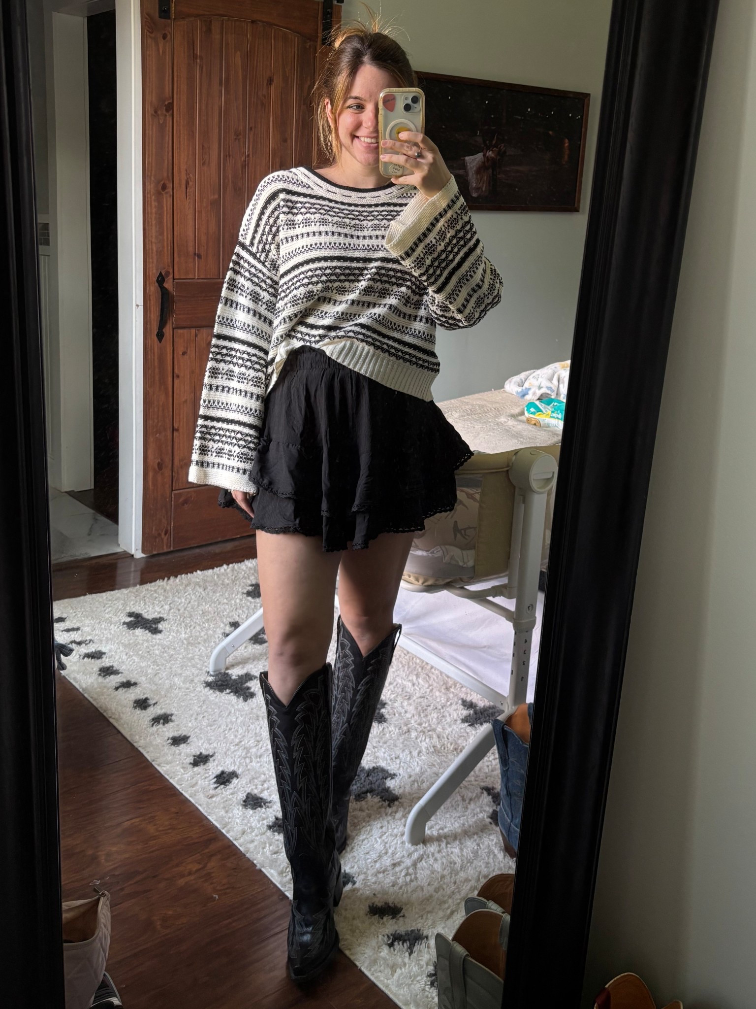 Spring/winter transition outfit. Pink Lily and Amazon finds  

#LTKSeasonal #LTKShoeCrush #LTKStyleTip