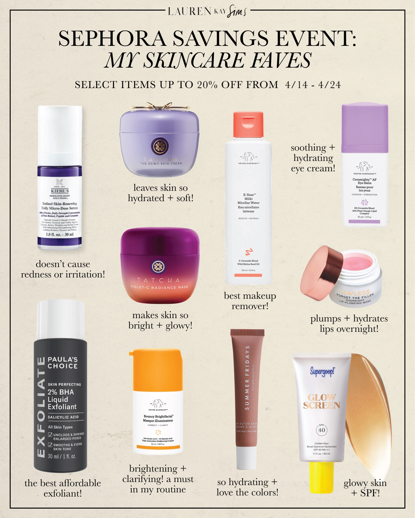 the sephora spring savings event starts today!! 😍🙌🏼 wanted to round up my skincare faves for you guys! 

• 4/14-4/17: Rouge Early Access: 20% off
• 4/18-4/24: VIB Preferred Access: 15% off
• 4/18-4/24: All Tiers: 10% off

#sephorasale #sephorasavingsevent 

#LTKbeauty #LTKBeautySale #LTKsalealert