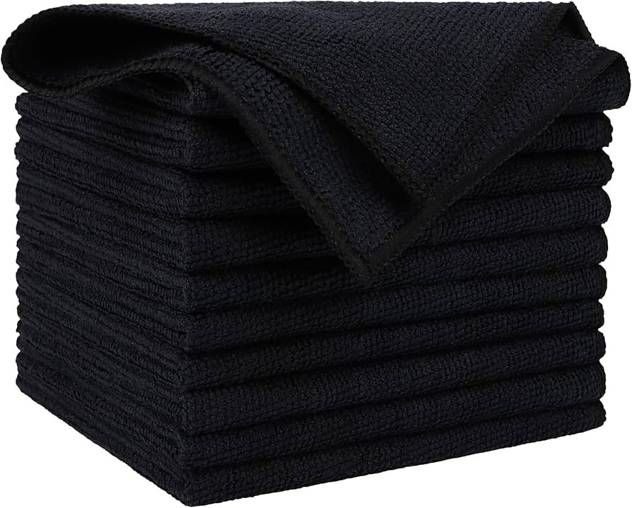 AIDEA Microfiber Cleaning Cloths Black 10PK, Microfiber Towels for Cars, Premium Car Cloth, Dusti... | Amazon (US)