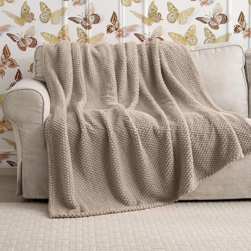 Light Brown 300GSM XL Throw Super Soft Blanket for Couch Sofa Bed Cozy Blankets for Women Girls Cute Fleece Fluffy Blanket for Fall Aesthetic Home Decor,50x70 | Amazon (US)