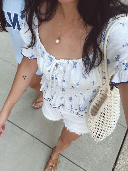 One of my favorite tops from several years ago 💙🤍 I don’t think there is a more summery combo than blue and white, right? 

#LTKstyletip #LTKunder50 #LTKunder100