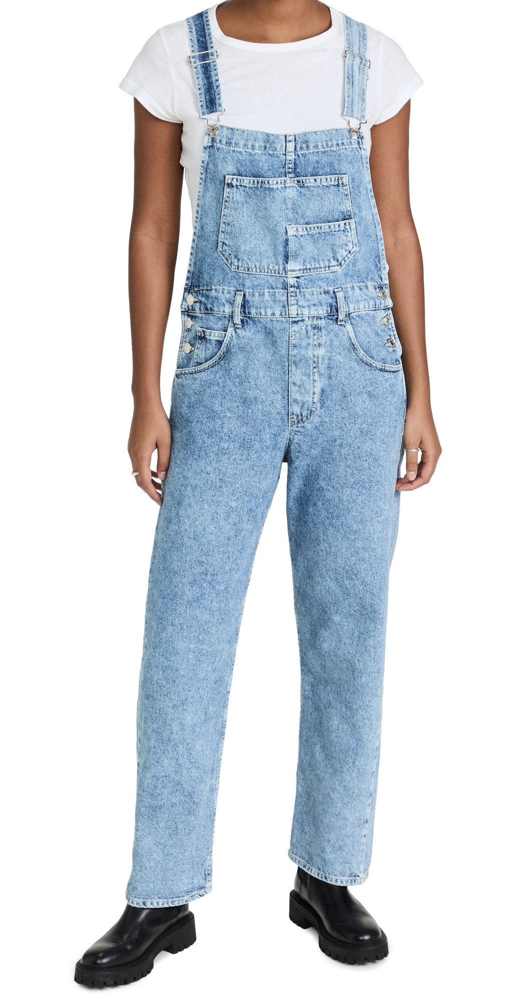 Free People Ziggy Denim Overalls Powder Blue L | Shopbop