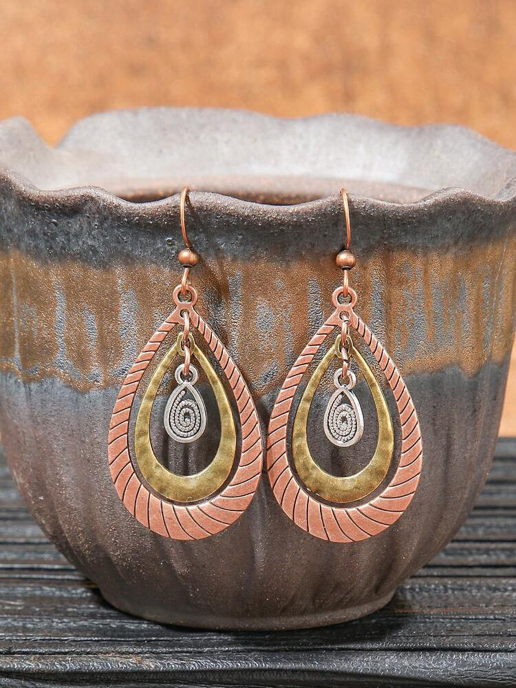 TopHanqi 7/11/15/21 Pairs Random Bohemian Geometric Tassel Earrings Set, Fabric Wrapped Wire Rhinestone Metal Dangle Earrings Combo, Versatile For Daily, Work, Party Wear | SHEIN