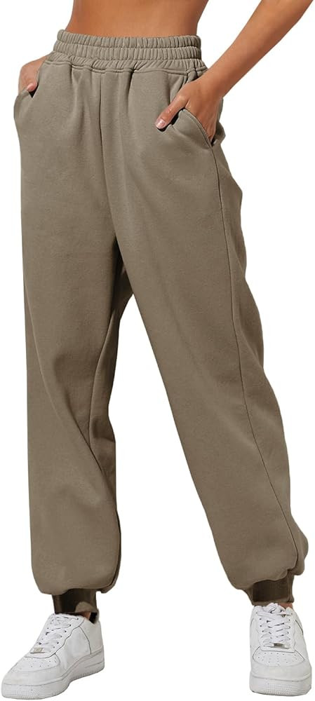 Yovela Womens High Waisted Baggy Sweatpants 2024 Fall Jogger Pants Y2k Trendy Lounge Trousers wit... | Amazon (US)