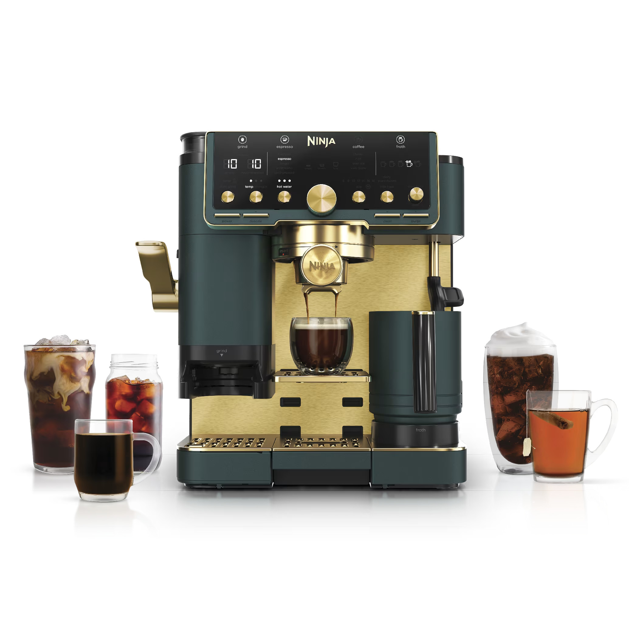 Ninja Luxe™ Café Pro 4-in-1 Espresso, Coffee, Cold Brew & Hot Water - Emerald & Gold | SharkNi... | Ninja Kitchen