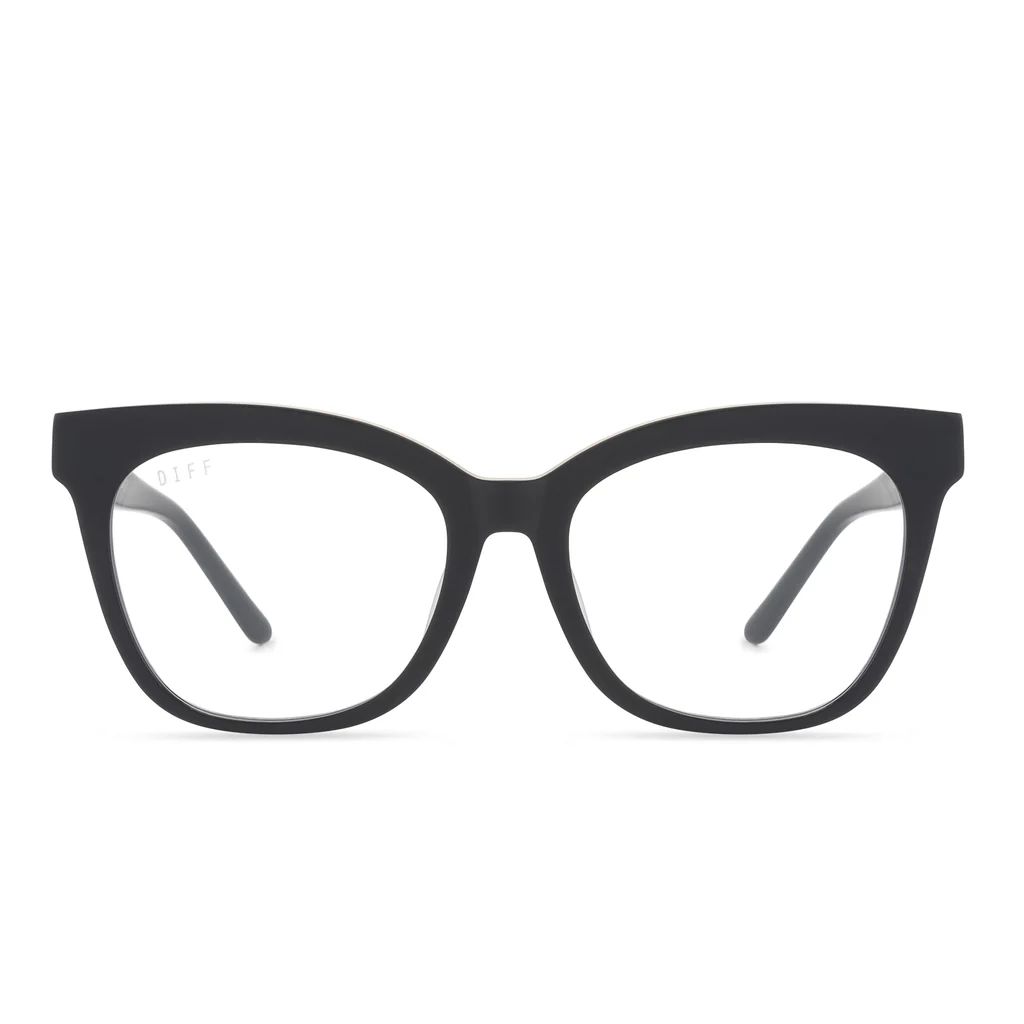 WINSTON - MATTE BLACK + CLEAR GLASSES | DIFF Eyewear