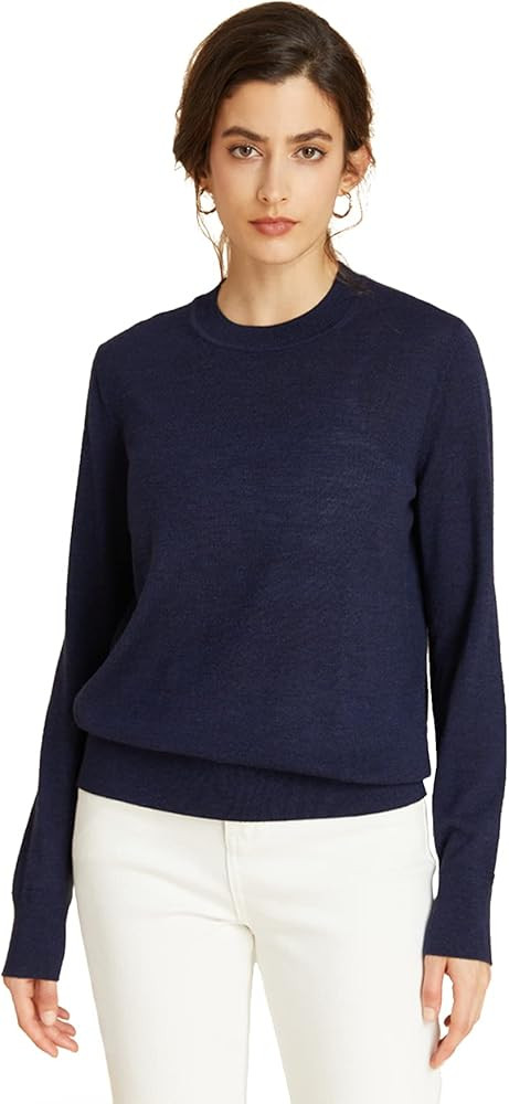 EURKEA Women's 100% Merino Wool Crewneck Sweater, Long Sleeve Pullover, Tops for Women, Gifts Rea... | Amazon (US)
