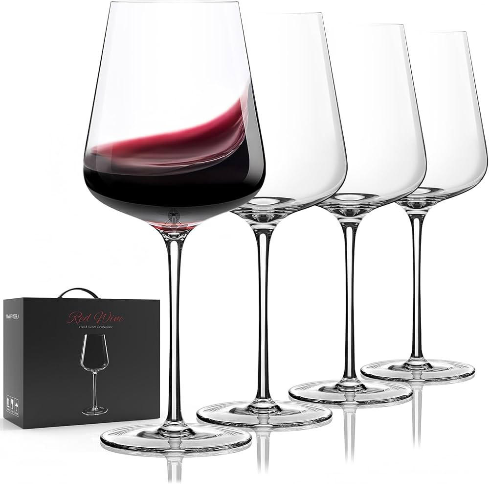 Wine Glasses Set of 4, Crystal Hand Blown Red/White Wine Glass with Stem-17 oz, Dishwasher Safe, ... | Amazon (US)