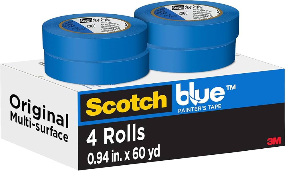 ScotchBlue Original Multi-Surface Painter's Tape, 0.94 Inches x 60 Yards, 4 Rolls, Blue, Paint Ta... | Amazon (US)