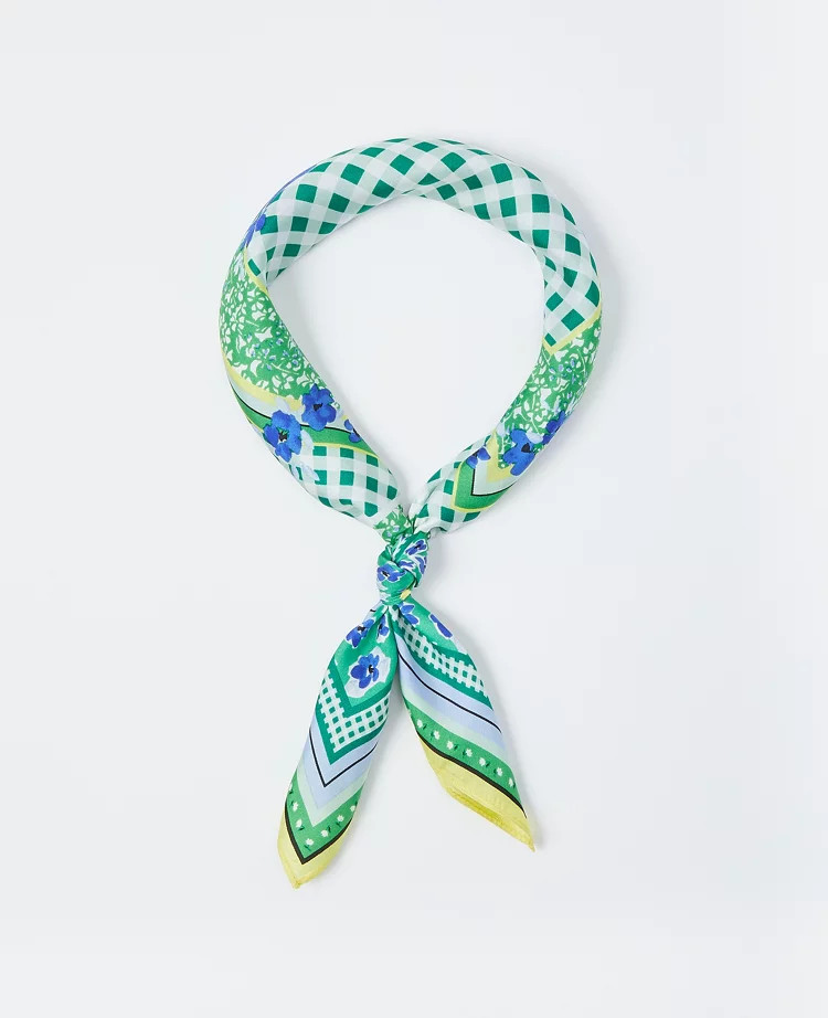 Gingham Silk Little Scarf | Ann Taylor (US)