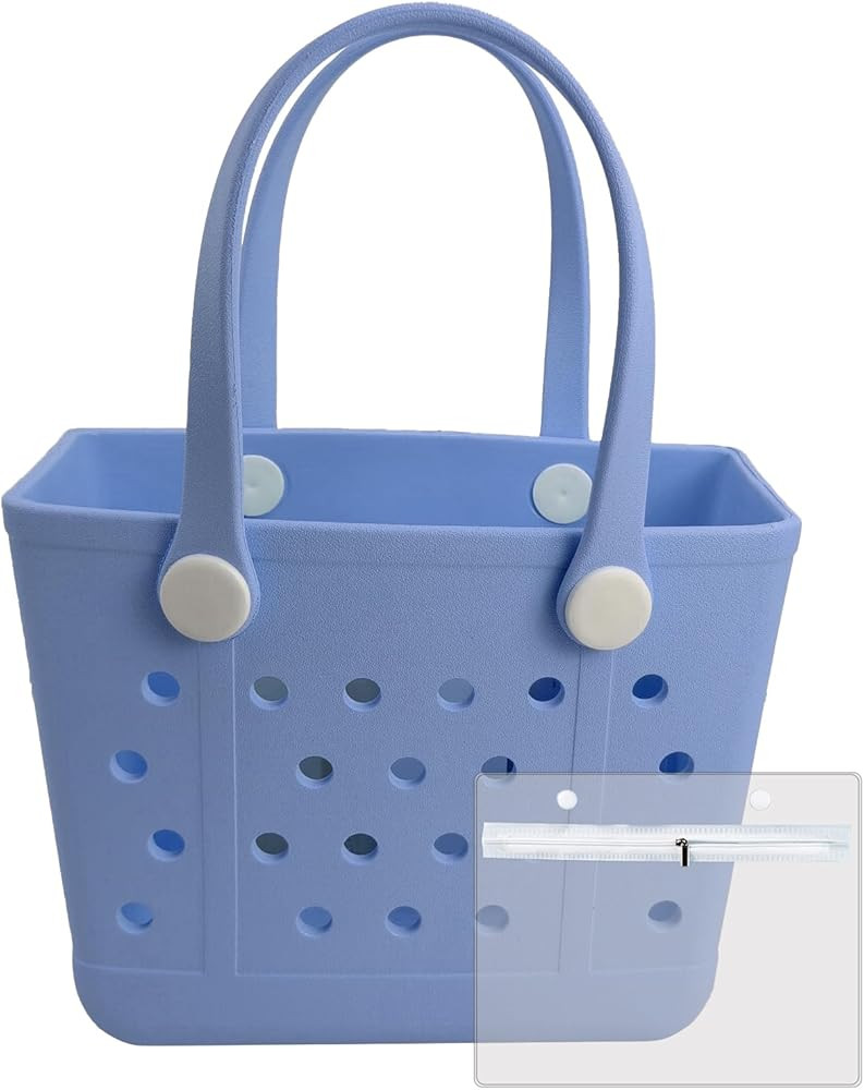 Small Rubber Beach Bags for Kids, Waterproof Sandproof Rubber Tote Bags Pool Bag for Travel, Boat... | Amazon (US)