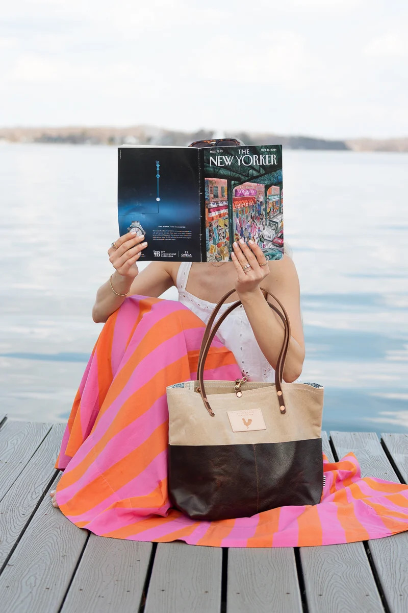 Limited Edition* Natural Waxed Canvas Utility Tote | Tan Canvas Tote | Meanwhile Back on the Farm
