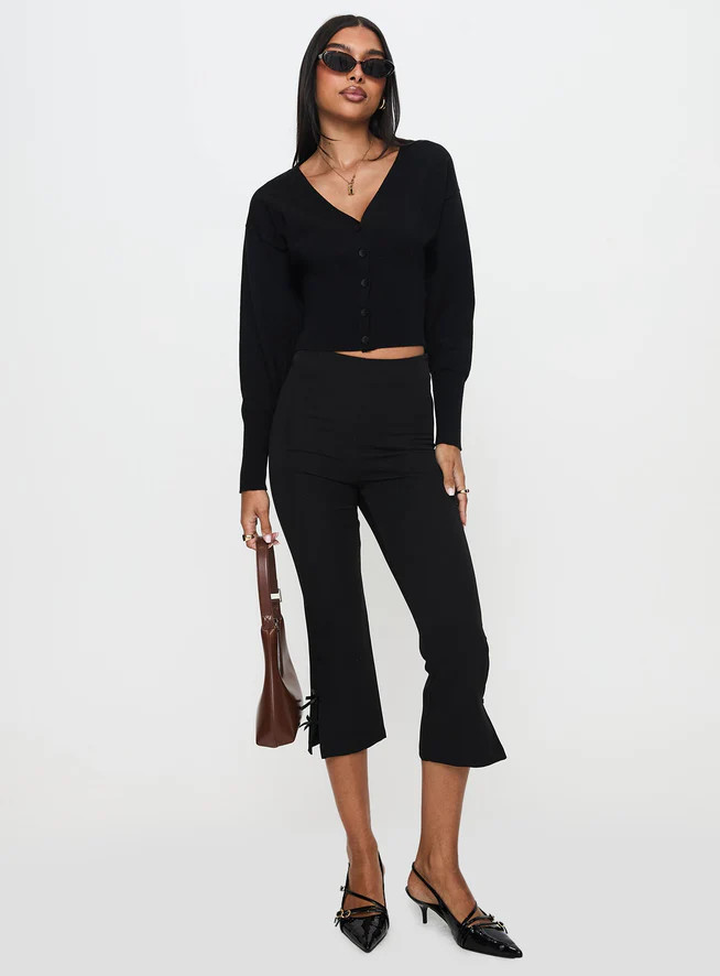 Wistfully Knit Cardigan Black | Princess Polly US