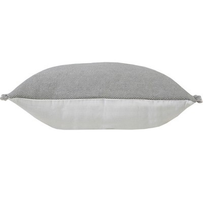 HomeRoots 20" Gray Cotton Throw Pillow with Fringe | Target