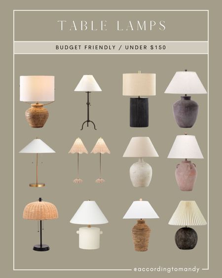 Budget friendly table lamps - under $150

#LTKhome #LTKFind