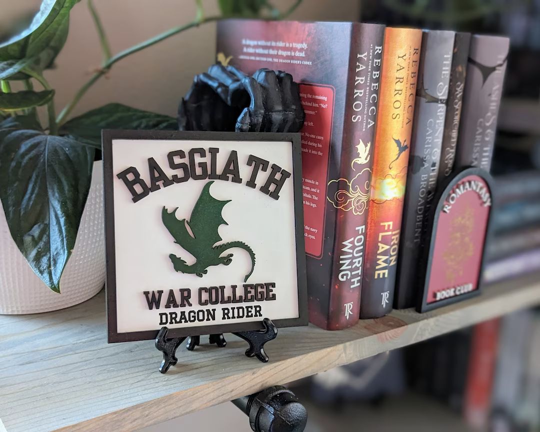 Basgiath War College Dragon Rider Choose Your Dragon Licensed Fourth Wing Bookshelf Sign, Empyrea... | Etsy (US)