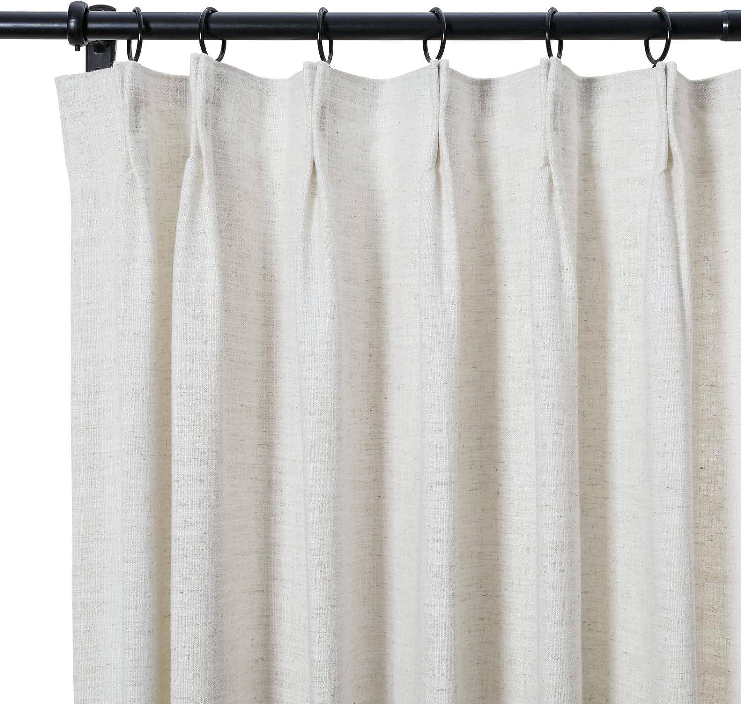 TWOPAGES 52 W x 96 L inch Pinch Pleat Unlined Darkening Drape Faux Linen Curtain Drapery Panel fo... | Amazon (US)