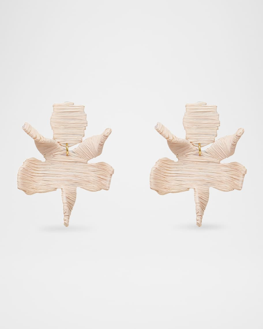 Raffia Paper Lily Earrings | Neiman Marcus