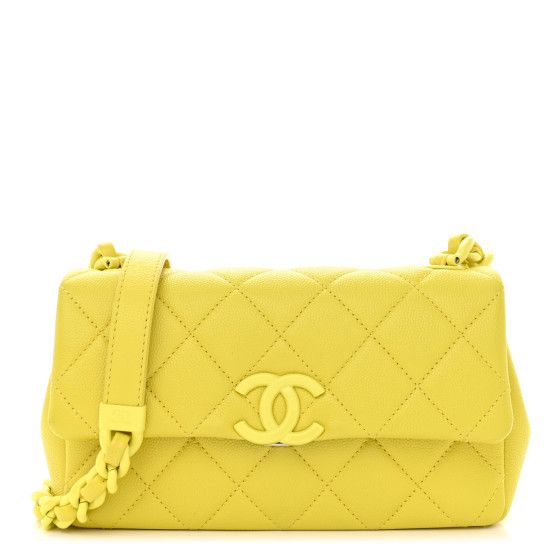 Caviar Quilted My Everything Small Flap Yellow | FASHIONPHILE (US)