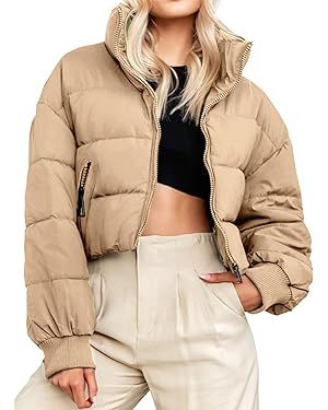 GEMLON Womens Winter Puffer Jacket Warm Quilted Coats Puffy Oversized Outerwear Zipper Stand Coll... | Amazon (US)