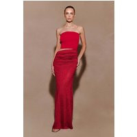 Jasiel Strapless Knit Maxi Dress / Red | MESHKI | XS | MESHKI US