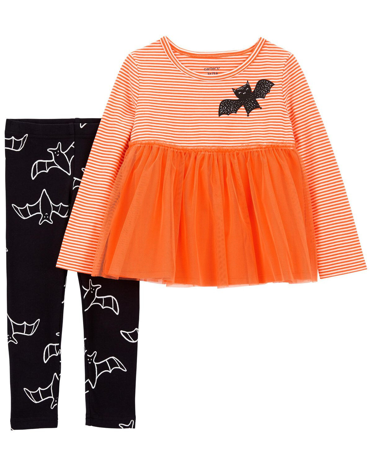 Orange/Black Toddler 2-Piece Halloween Outfit Set | carters.com | Carter's