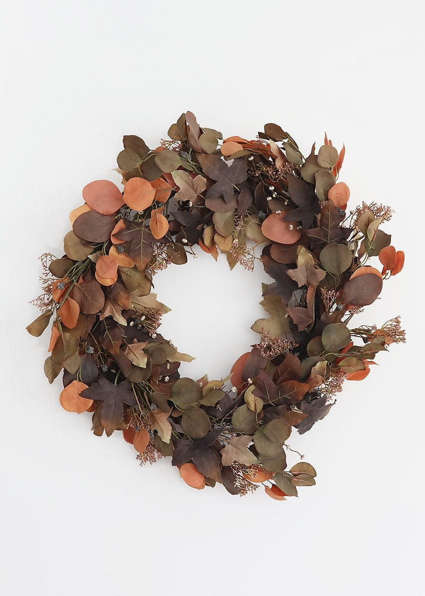 Artificial Fall Eucalyptus Leaf Wreath - 24" | Afloral