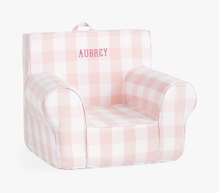 Kids Anywhere Chair®, Blush Buffalo Check Slipcover Only | Pottery Barn Kids