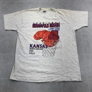 Vintage Fruit of the Loom '91 Kansas Jayhawks Final 4 Gray T-Shirt Adult Size XL  | eBay | eBay AU