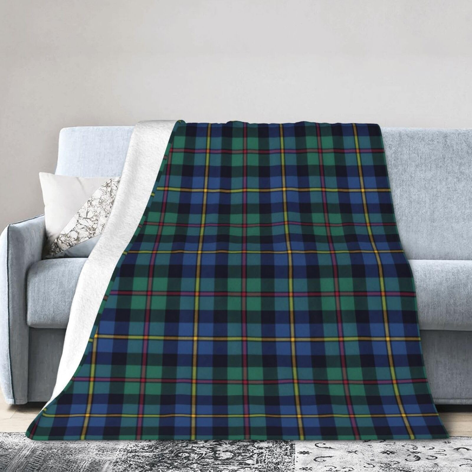 MacLeod of Harris Tartan Versatile Ultra Soft Flannel Fleece Throw Blanket for Couch, Sofa, and B... | Amazon (US)