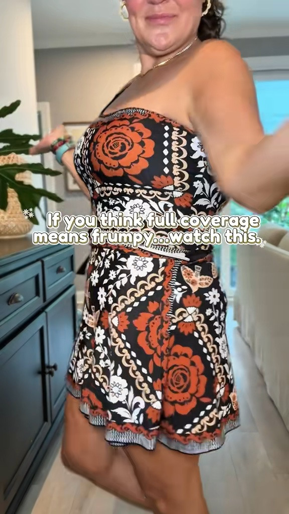 I’ve shared this swimsuit in a few different prints because I genuinely love it. 💛

The skirt gives me the coverage that helps me feel confident, but it still feels stylish and feminine—not like I’m settling for a “mature” swimsuit.

If you’ve been looking for a swimsuit that lets you enjoy the beach or pool without constantly tugging and adjusting, this one is absolutely worth a look.

#LTKSeasonal #LTKOver40 #LTKMidsize