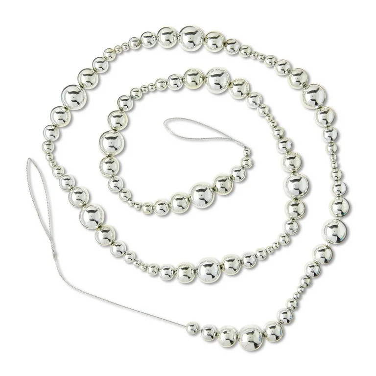 Shining Silver Bead Christmas Garland, 6', by Holiday Time | Walmart (US)
