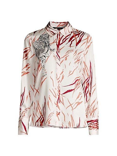 Skylar Silk-Blend Tiger Blouse | Saks Fifth Avenue