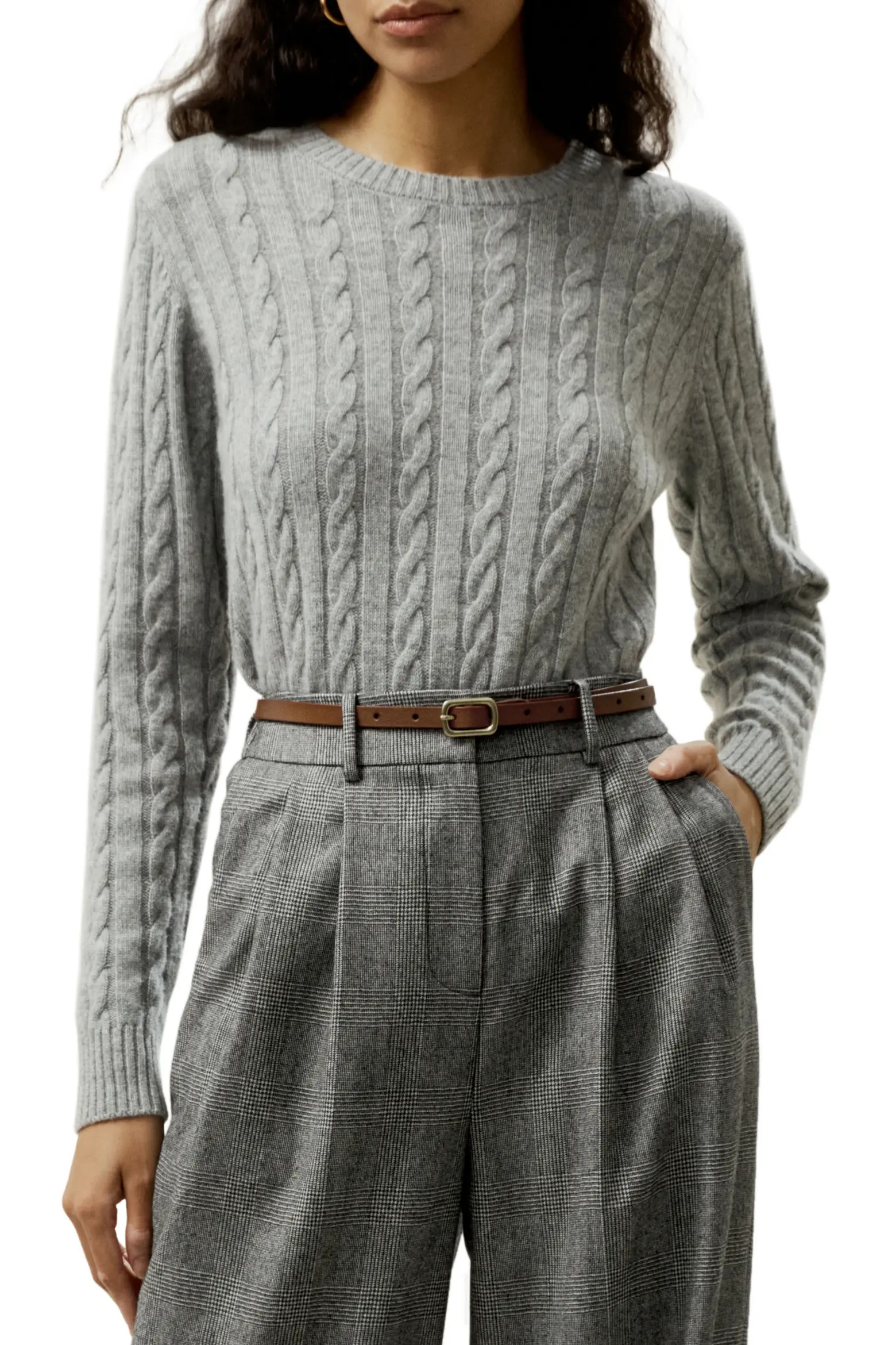 Lilysilk Women's Classic Cable Knit Sweater with Ribbed Edges (Women) | Nordstrom | Nordstrom