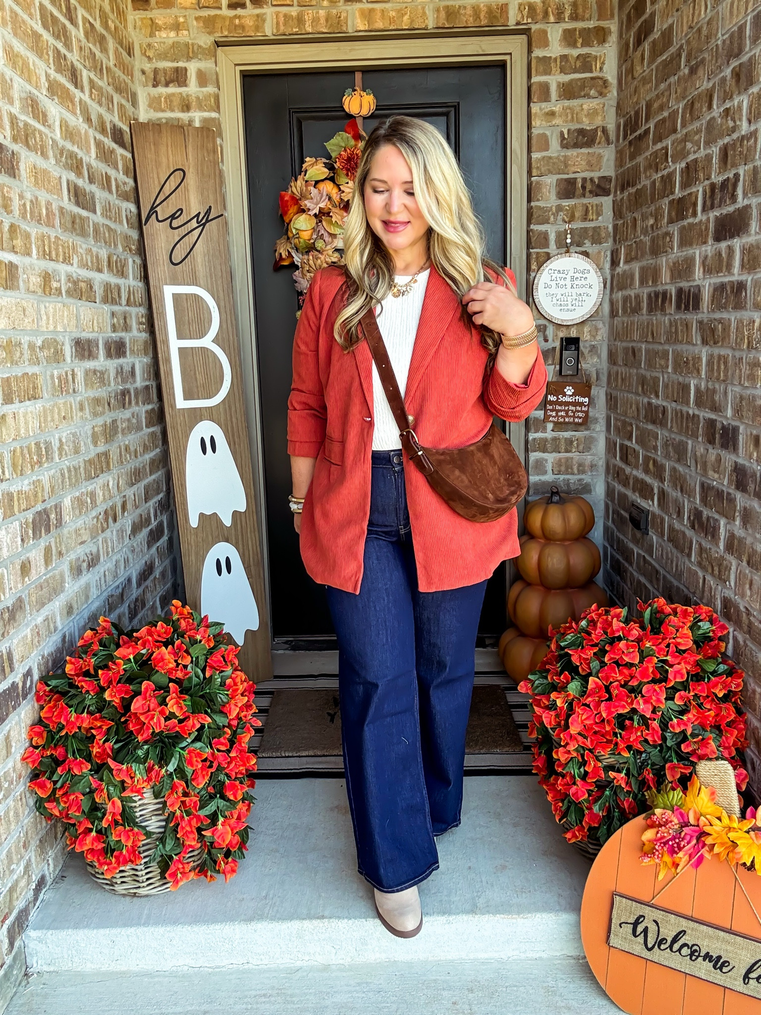 Blazer and top size large 
Jeans size 12 short
Boots tts 

#LTKMidsize #LTKStyleTip #LTKOver40