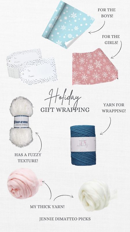 Holiday gift wrapping, wrapping paper, yarn, fuzzy, gift tags, thick yarn, Christmas, holiday

#LTKfindsunder50 #LTKSeasonal #LTKHoliday
