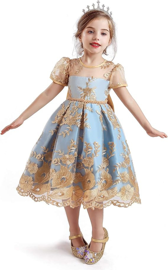 TTYAOVO Flower Girls Dresses Toddler Princess Wedding Party Dress | Amazon (US)