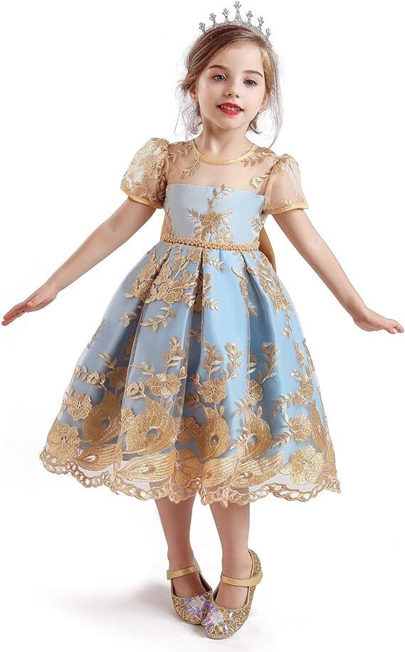 TTYAOVO Flower Girls Dresses Toddler Princess Wedding Party Dress | Amazon (US)