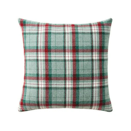 Holiday Time 18" x 18" Green Holiday Plaid Decorative Pillow | Walmart (US)