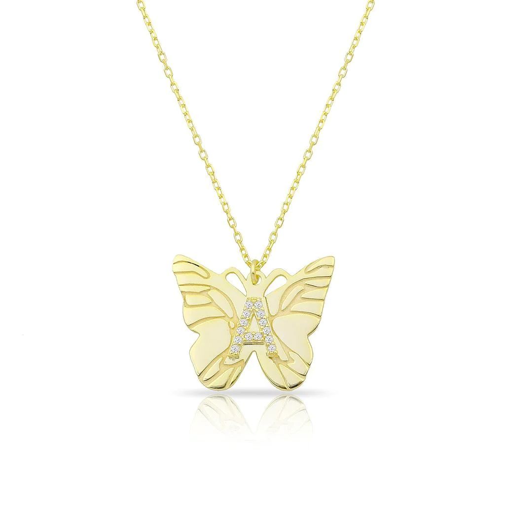 Butterfly Crystal Initial Necklace | The Sis Kiss