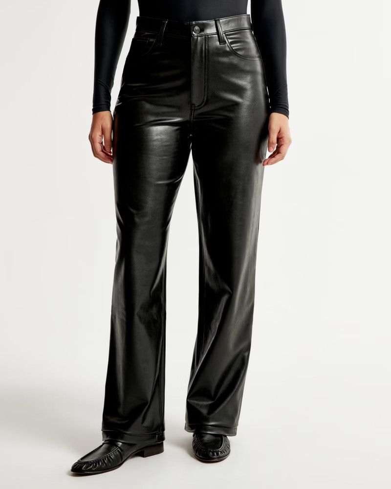 Curve Love Vegan Leather High Rise Loose Pant | Abercrombie & Fitch (US)