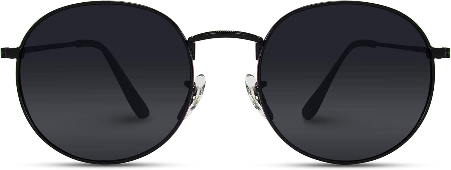 Reflective Lens Round Trendy Sunglasses | Amazon (US)