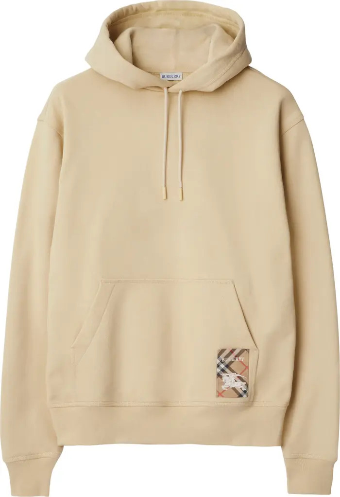 Burberry Check Label Cotton Hoodie | Nordstrom | Nordstrom