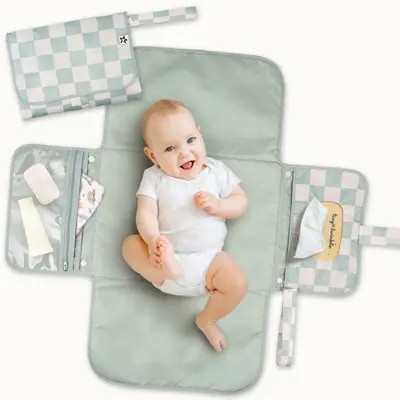 Tiny Twinkle Portable/Foldable Waterproof Diaper Changing Pad with Smart Wipes Pocket in Luna at Nordstrom | Nordstrom