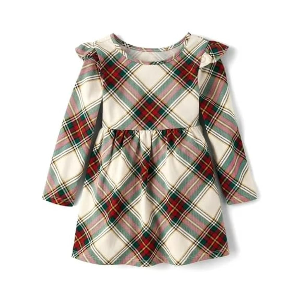 The Children's Place Baby & Toddler Girls Long Sleeve Flutter Dress, Sizes 6M-5T | Amazon (US)
