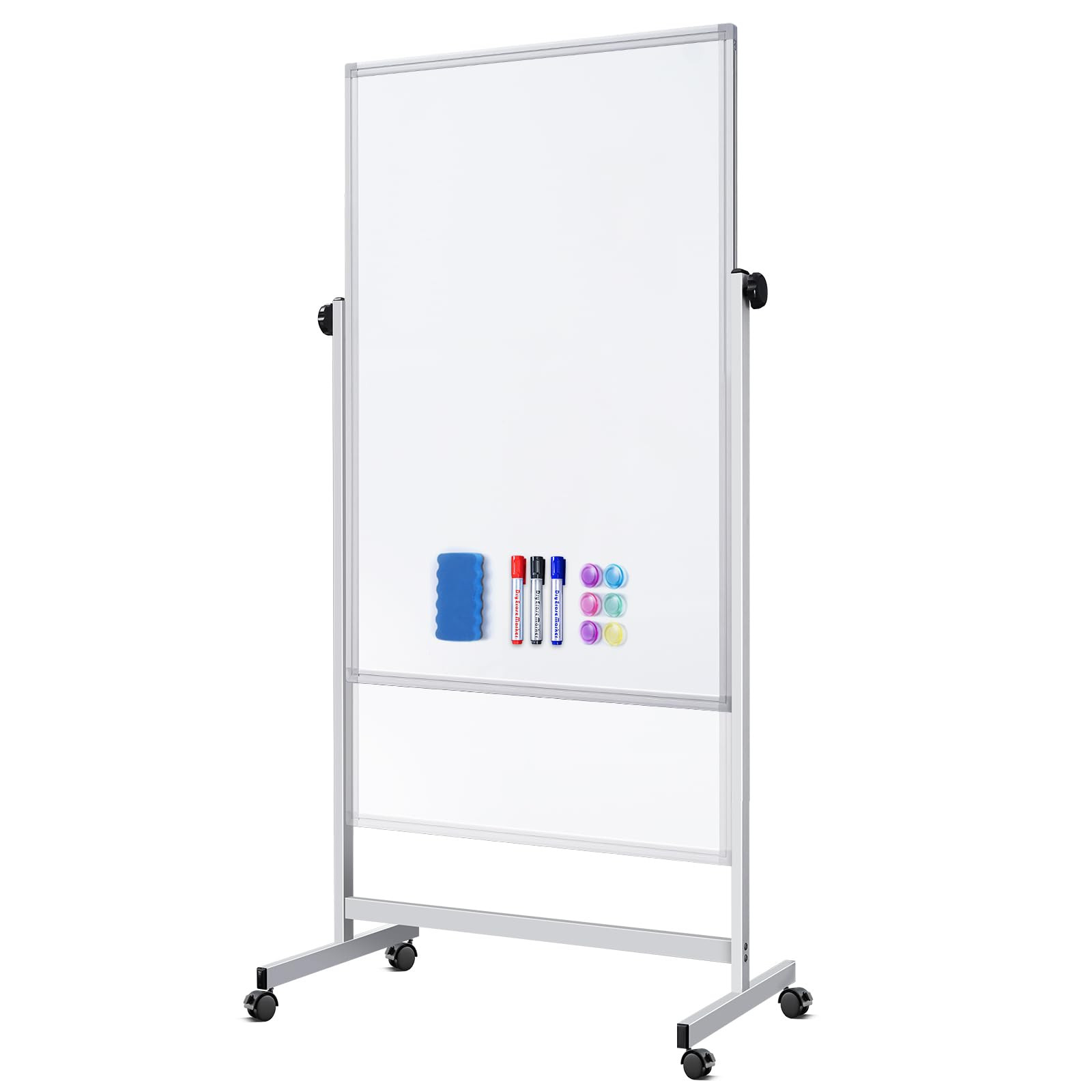 Mobile Whiteboard 32x48 Inches Height Adjustable - Double-Sided Magnetic Dry Erase Board with Sta... | Amazon (US)