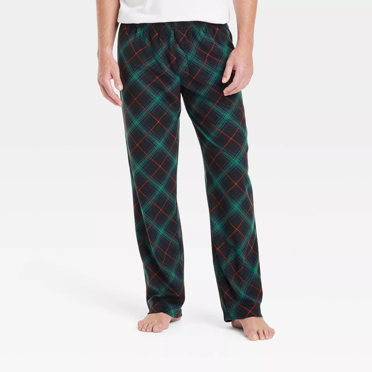 Men's Plaid Microfleece Holiday Matching Family Pajama Pants - Wondershop™ Black | Target