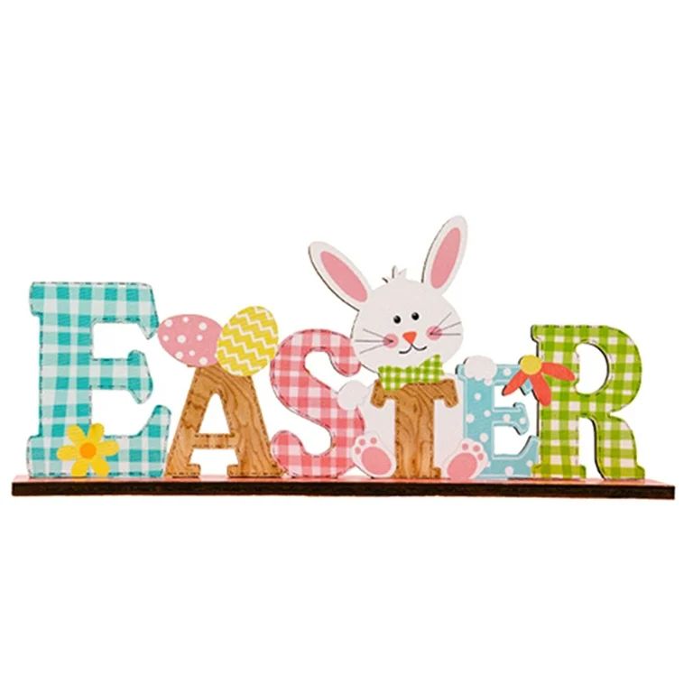 1PC Easter Tabletop Decorations Signs, Easter Wooden Table Bunny Gnome Easter Decor Party Scene P... | Walmart (US)