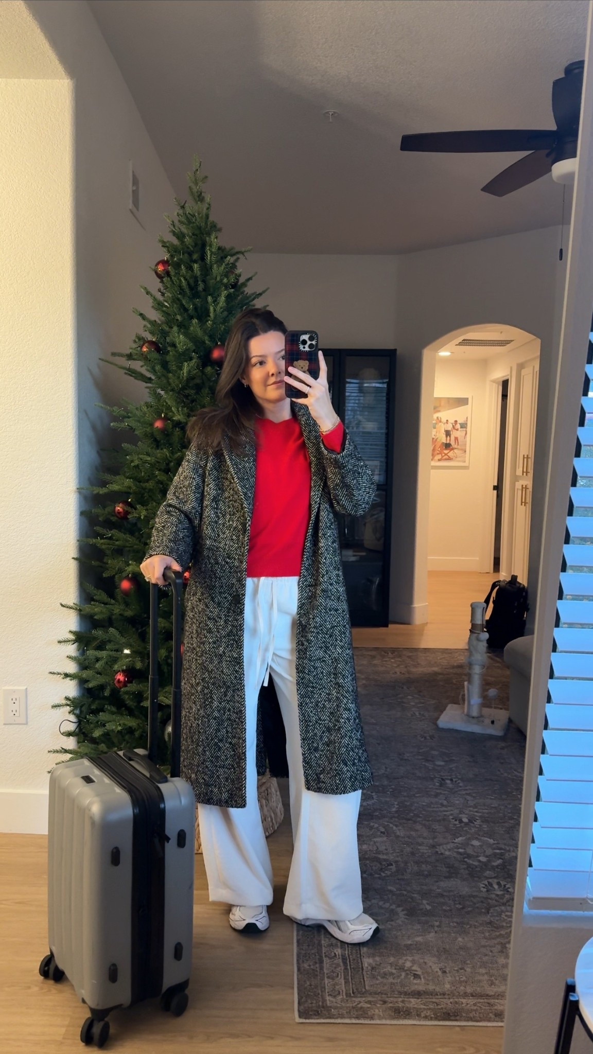 Holiday travel outfit! I’m 5’7” wearing small in the pants, M in the tshirt and sweater! 

#LTKootd #LTKHoliday #LTKFindsUnder100